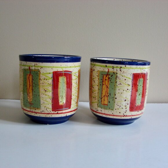 Pfaltzgraff Set of 2 Coffee Mugs Sedona Colourful Splatter Oversized Large - Picture 4 of 10